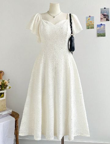 Rochie medie SHEIN CURVE, alb