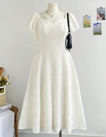 Rochie medie SHEIN CURVE, alb