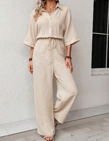 Salopeta SHEIN CURVE, crem