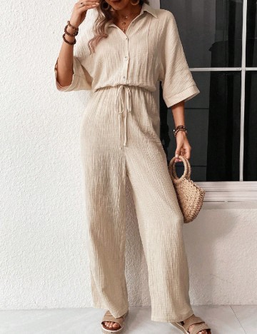 Salopeta SHEIN CURVE, crem