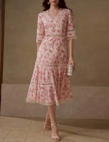 Rochie medie MOTF, roz