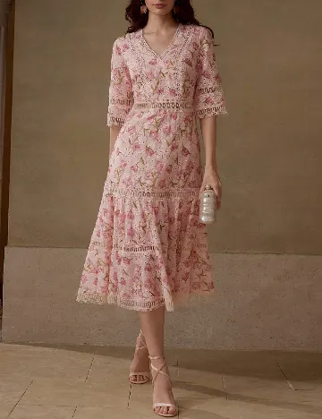 Rochie medie MOTF, roz