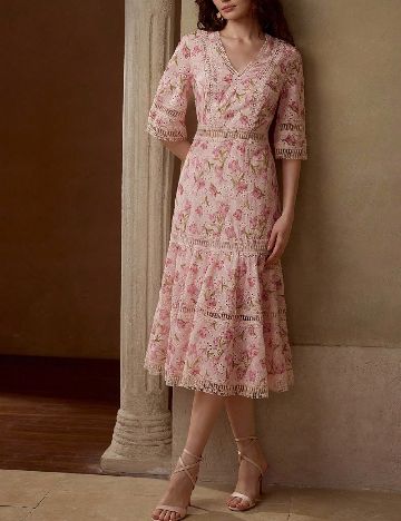 Rochie medie MOTF, roz