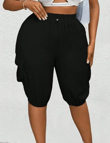 Pantaloni scurti SHEIN CURVE, negru