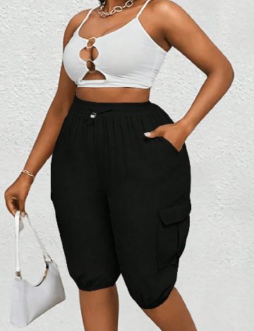 Pantaloni scurti SHEIN CURVE, negru