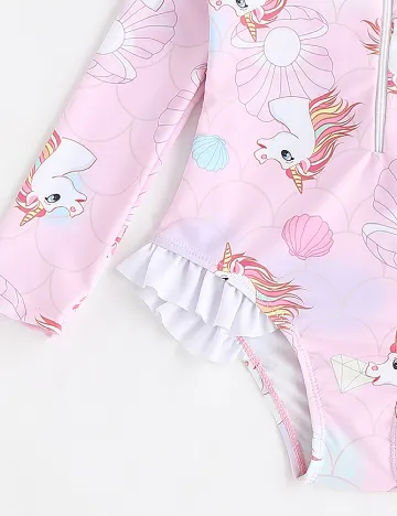 Costum de baie Shein Kids, roz