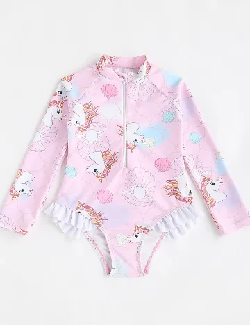Costum de baie Shein Kids, roz