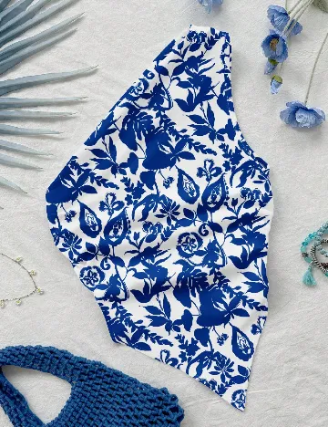 Top SHEIN, alb/albastru