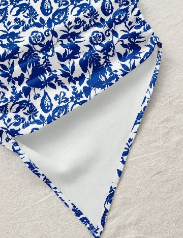 Top SHEIN, alb/albastru