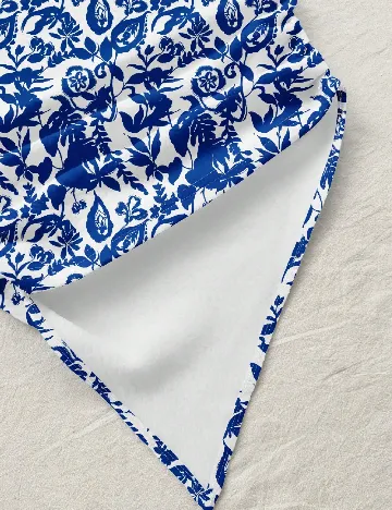 Top SHEIN, alb/albastru