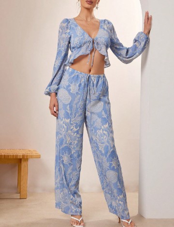 Bluza L Amorae, albastru/alb