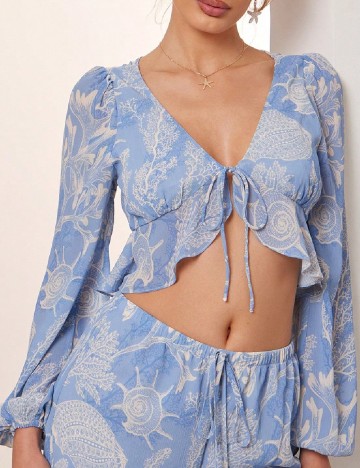 Bluza L Amorae, albastru/alb