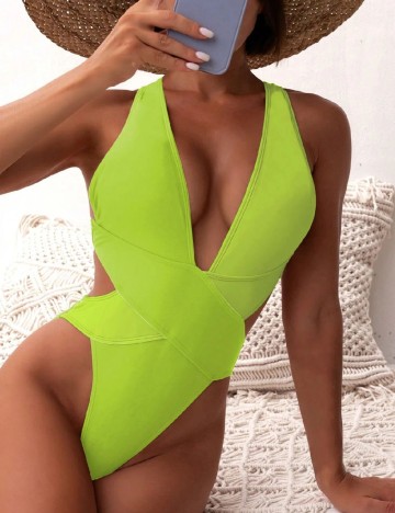 Costum de baie SHEIN, verde