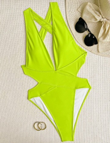Costum de baie SHEIN, verde