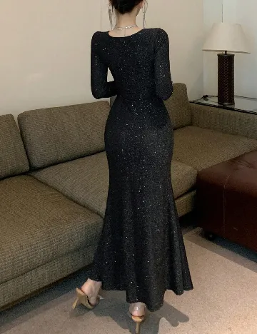 Rochie lunga Dazy, negru