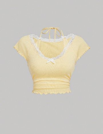 Top SHEIN CURVE, galben