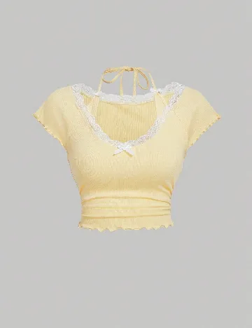 Top SHEIN CURVE, galben