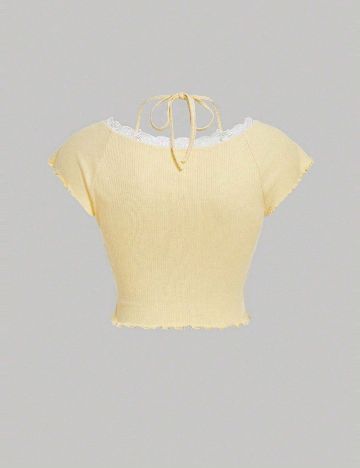 Top SHEIN CURVE, galben