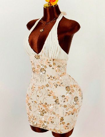 Rochie scurta SHEIN, crem