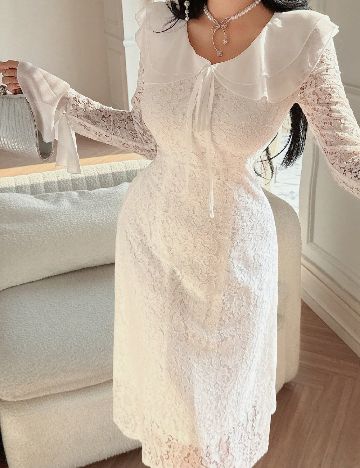 Rochie medie Dazy, alb