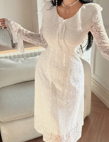 Rochie medie Dazy, alb