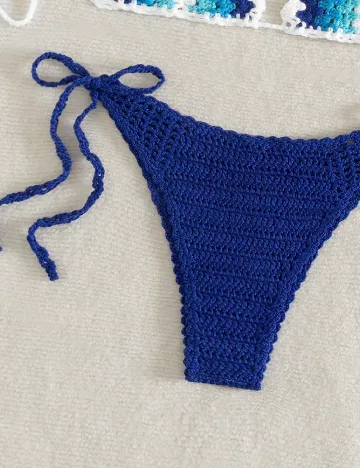 Costum de baie SHEIN, albastru/alb