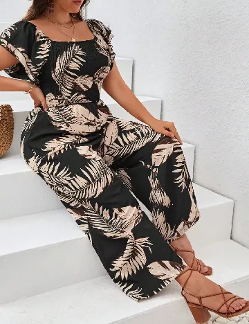 Salopeta SHEIN CURVE, negru/maro