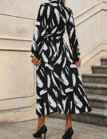 Rochie medie SHEIN, alb/negru