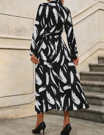Rochie medie SHEIN, alb/negru