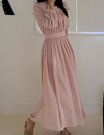 Rochie lunga Dazy, roz