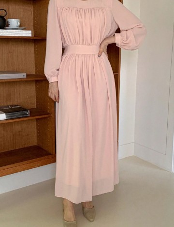 Rochie lunga Dazy, roz
