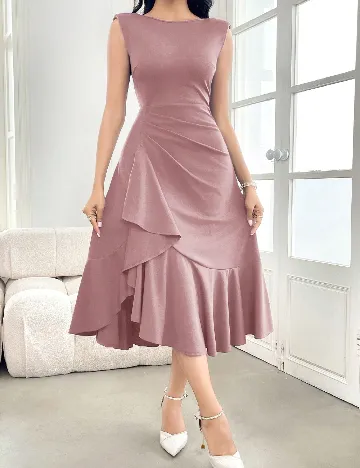 Rochie medie SHEIN, roz pudra