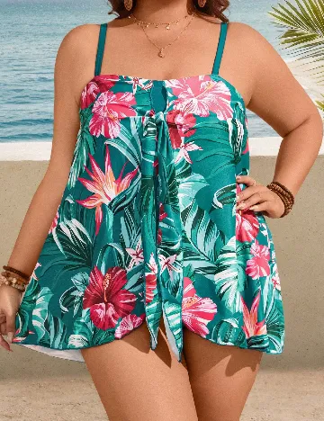 Costum de baie SHEIN CURVE, verde