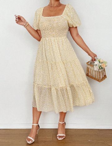 Rochie medie SHEIN CURVE, crem