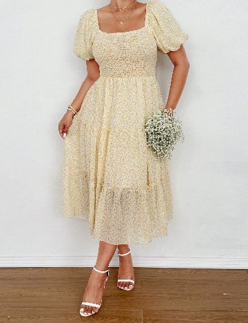 Rochie medie SHEIN CURVE, crem