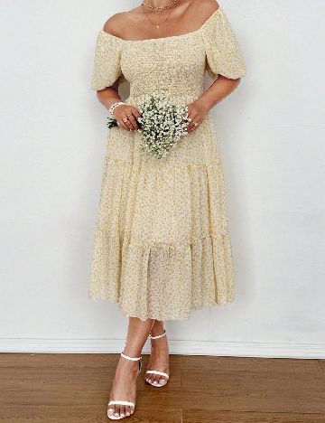 Rochie medie SHEIN CURVE, crem