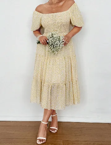Rochie medie SHEIN CURVE, crem
