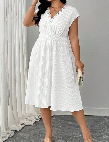 Rochie medie SHEIN CURVE, alb