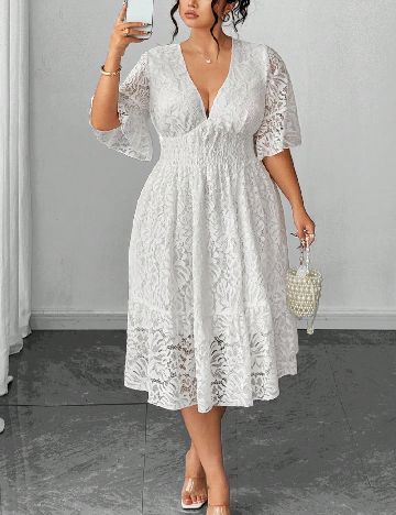 Rochie medie SHEIN CURVE, alb