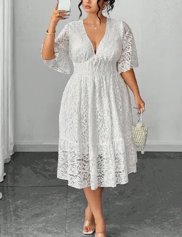 Rochie medie SHEIN CURVE, alb