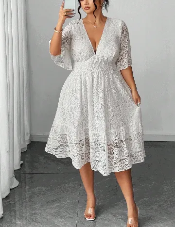 Rochie medie SHEIN CURVE, alb