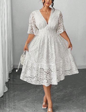 Rochie medie SHEIN CURVE, alb