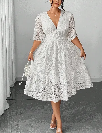 Rochie medie SHEIN CURVE, alb