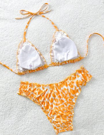 Costum de baie SHEIN, portocaliu/alb