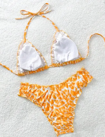 Costum de baie SHEIN, portocaliu/alb