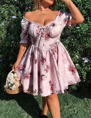 Rochie scurta SHEIN CURVE, roz