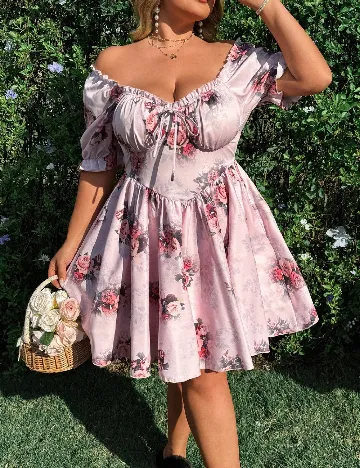 Rochie scurta SHEIN CURVE, roz