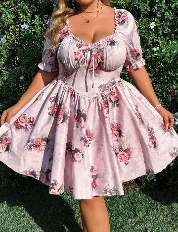 Rochie scurta SHEIN CURVE, roz