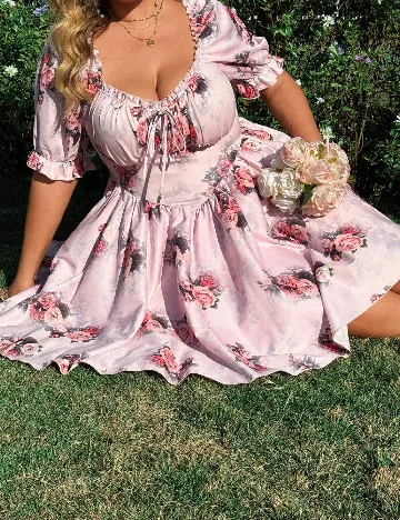 Rochie scurta SHEIN CURVE, roz