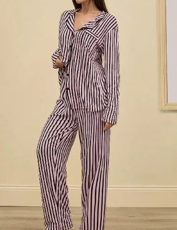 Pijama SHEIN, negru/roz